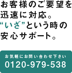 お客様のご要望を迅速に対応